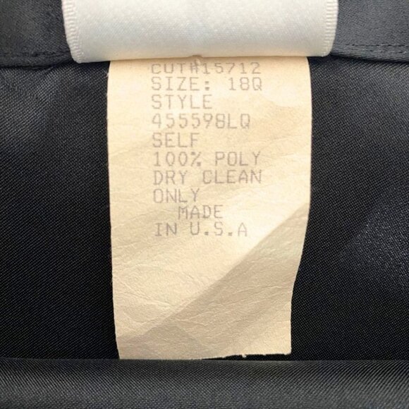 TADASHI TOO VINTAGE 90S BLACK SATIN TRAIN LONG FORMAL EVENING FULL SKIRT- 18Q - Picture 9 of 9